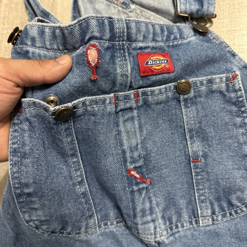 Vintage Dickies Overalls Denim Carpenter Workwear Bib Utility Pants Men 34x30